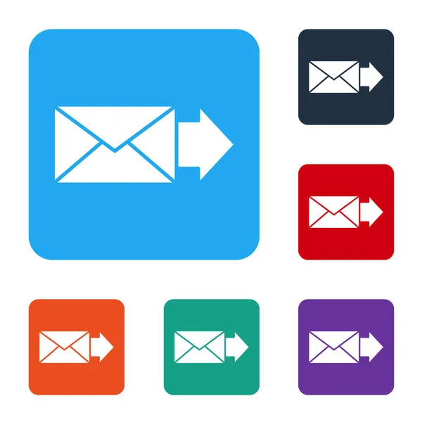 Ícone Envelope Branco Isolado Fundo Branco Símbolo Letra Mensagem Email —  Vetores de Stock