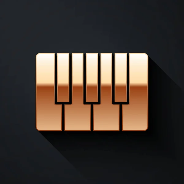Gold Music Synthesizer Symbol Isoliert Auf Schwarzem Hintergrund Elektronisches Klavier — Stockvektor