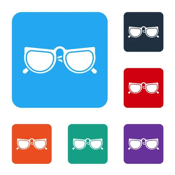 Icono Gafas Blancas Aisladas Sobre Fondo Blanco Símbolo Marco Gafas — Vector de stock