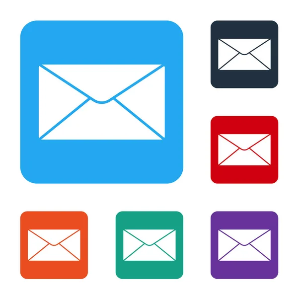 Ícone Envelope Branco Isolado Fundo Branco Símbolo Letra Mensagem Email — Vetor de Stock