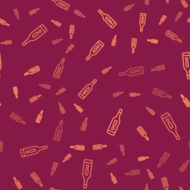 Kahverengi çizgi tıbbi dijital termometre, tıbbi inceleme ikonu kırmızı arka planda izole edilmiş, pürüzsüz desen. Vektör İllüstrasyonu