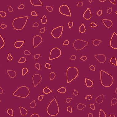 Kahverengi çizgi su damlası simgesi kırmızı zeminde izole edilmiş. Vektör İllüstrasyonu