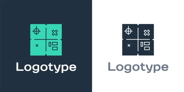 Logotype Treasure Map Εικονίδιο Που Απομονώνεται Λευκό Φόντο Στοιχείο Προτύπου — Διανυσματικό Αρχείο