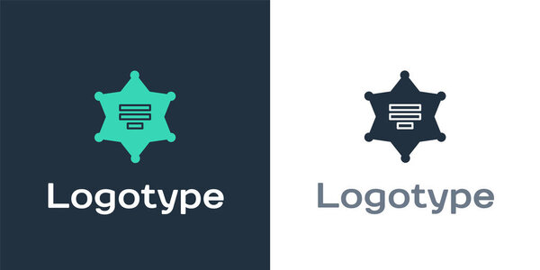 Logotype Hexagram sheriff icon isolated on white background. Police badge icon. Logo design template element. Vector Illustration