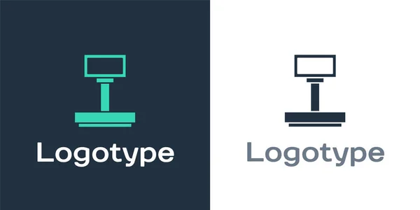 Logotyp Skala Ikon Isolerad Vit Bakgrund Logistik Och Leverans Leveranspaketets — Stock vektor