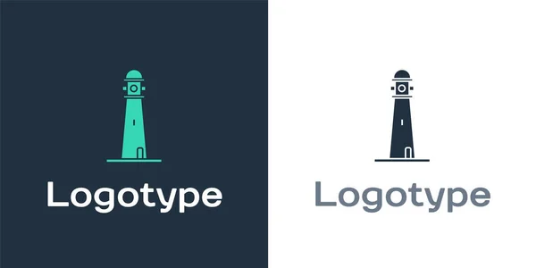 Ícone Farol Logotipo Isolado Fundo Branco Elemento Modelo Design Logotipo —  Vetores de Stock