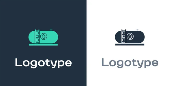 Logotype Olaj Gázipari Gyár Épület Ikon Elszigetelt Fehér Alapon Logó — Stock Vector