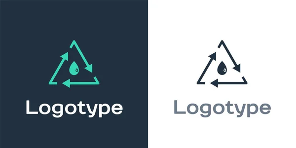 Logotyp Öltropfen Mit Recycling Symbol Isoliert Auf Weißem Hintergrund Logo — Stockvektor