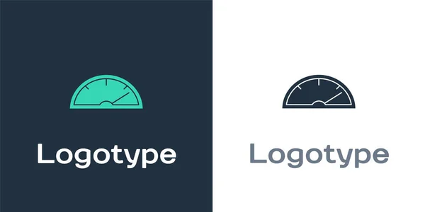Logotype Speedometer Icon Isolated White Background Logo Design Template Element — Stock Vector