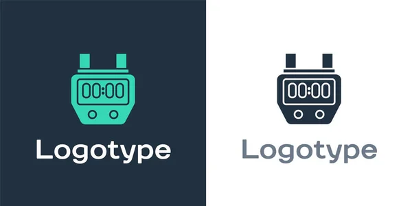 Logotype Stopwatch Icoon Geïsoleerd Witte Achtergrond Tijdklok Teken Chronometerteken Logo — Stockvector