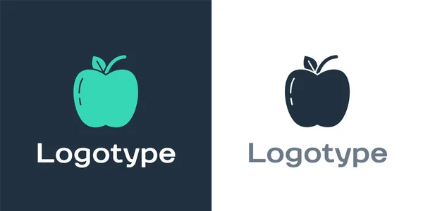Ikona Ikony Apple Wyizolowana Białym Tle Owoce Symbolem Liści Element — Wektor stockowy