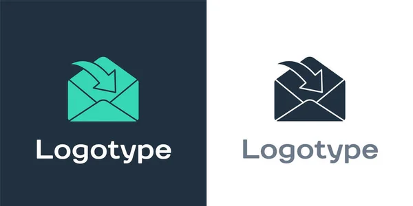 Logotyp Kuvert Ikon Isolerad Vit Bakgrund Mottaget Meddelande Koncept Nytt — Stock vektor