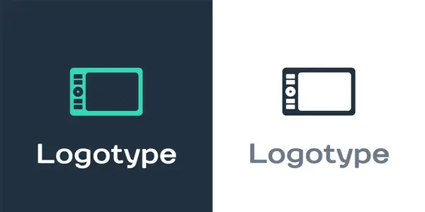 Logotype Grafische Tablet Pictogram Geïsoleerd Witte Achtergrond Logo Ontwerp Template — Stockvector