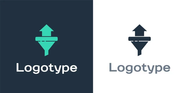 Logotype Sales Воронка Стрілками Маркетингу Запуску Бізнес Значка Ізольовані Білому — стоковий вектор