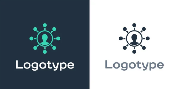 Logotype Business Netzwerk Und Kommunikations Symbol Isoliert Auf Weißem Hintergrund — Stockvektor