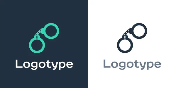 Ікона Logotype Handcuffs Ізольована Білому Тлі Logo Design Template Element — стоковий вектор