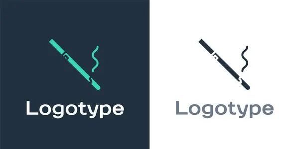 Logotype Cigaretta Ikon Elszigetelt Fehér Alapon Dohányzás Dohányzó Szimbólum Logó — Stock Vector