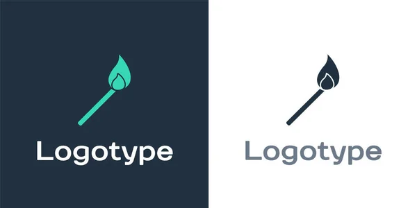 Logotyp Burning Match Med Brand Ikon Isolerad Vit Bakgrund Matcha — Stock vektor