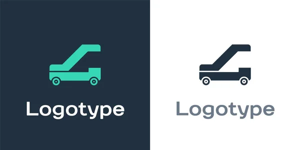 Logotype Επιβατική Σκάλα Για Εικονίδιο Επιβίβασης Λευκό Φόντο Ταξιδέψτε Από — Διανυσματικό Αρχείο
