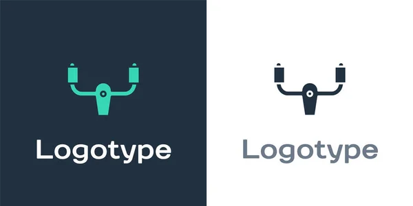 Logotype Stuurinrichting Stuurstand Pictogram Geïsoleerd Witte Achtergrond Vliegtuigcontrolewiel Logo Ontwerp — Stockvector