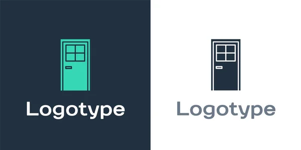 Logotipo Ícone Porta Fechada Isolado Fundo Branco Elemento Modelo Design — Vetor de Stock