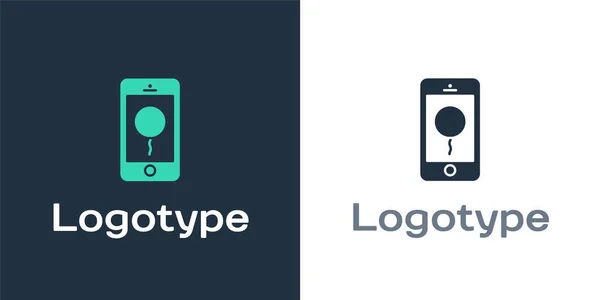 Logotype Κινητό Τηλέφωνο Εικονίδιο Μηνύματος Γενεθλίων Απομονωμένο Λευκό Φόντο Στοιχείο — Διανυσματικό Αρχείο