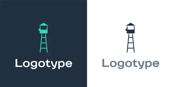 Logotype Watch Πύργο Εικονίδιο Απομονώνονται Λευκό Φόντο Πύργος Φυλακής Σημείο — Διανυσματικό Αρχείο