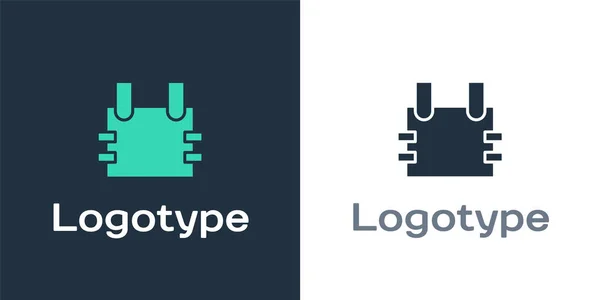 Logotyp Kugelsichere Weste Zum Schutz Vor Kugeln Symbol Isoliert Auf — Stockvektor