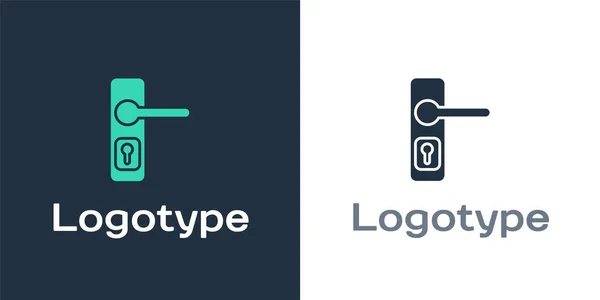 Logotype Icône Poignée Porte Isolée Sur Fond Blanc Panneau Verrouillage — Image vectorielle