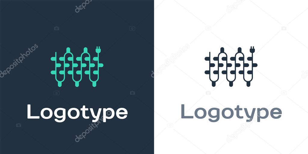 Logotype Christmas lights icon isolated on white background. Merry Christmas and Happy New Year. Logo design template element. Vector Illustration