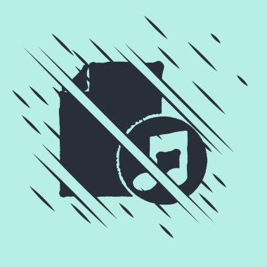 Yeşil arkaplanda izole edilmiş not simgesi olan siyah müzik kitabı. Notalı nota kağıdı. Müzik notaları için not defteri. Arıza tarzı. Vektör İllüstrasyonu