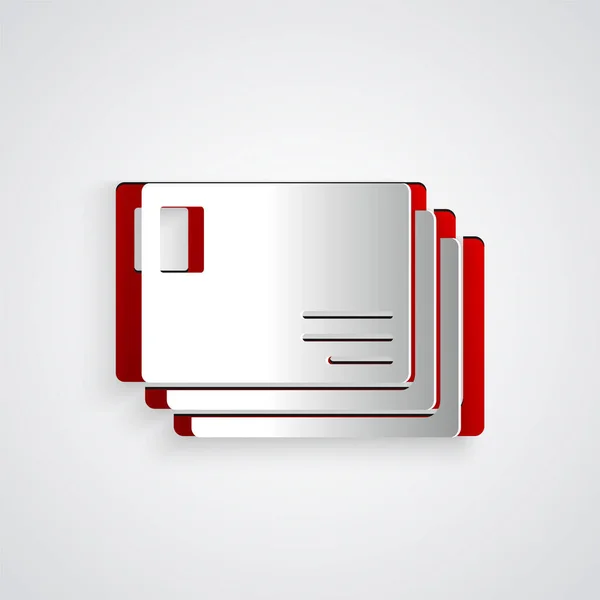 Papier Découpé Icône Enveloppe Isolée Sur Fond Gris Message Électronique — Image vectorielle