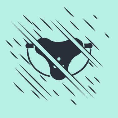 Yeşil arka planda siyah koruyucu spor süspansuvar ikonu izole edildi. Arıza tarzı. Vektör İllüstrasyonu