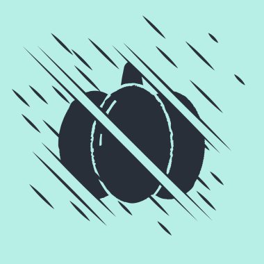 Yeşil arkaplanda siyah balkabağı simgesi izole edildi. Mutlu Cadılar Bayramı Partisi. Arıza tarzı. Vektör İllüstrasyonu