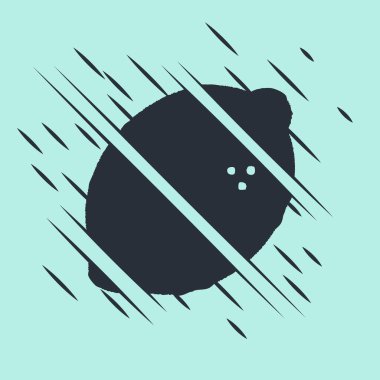 Yeşil arka planda limon sembolü simgesi olan Kara Kumarhane kumar makinesi. Kumar oyunları. Arıza tarzı. Vektör İllüstrasyonu