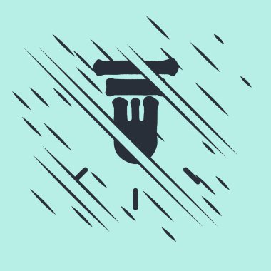 Siyah Hareket algılayıcı simgesi yeşil arkaplanda izole edildi. Arıza tarzı. Vektör İllüstrasyonu