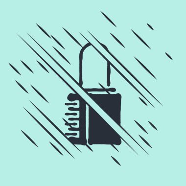 Siyah kasa şifreli kilit simgesi yeşil arkaplanda izole edildi. Kombinasyon asma kilit. Güvenlik, güvenlik, koruma, şifre, gizlilik. Arıza tarzı. Vektör İllüstrasyonu