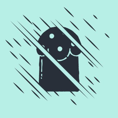 Yeşil arkaplanda siyah paskalya pastası simgesi var. Mutlu Paskalyalar. Arıza tarzı. Vektör İllüstrasyonu