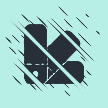 Yeşil arkaplanda siyah renk palet rehberi simgesi izole edildi. Arıza tarzı. Vektör İllüstrasyonu