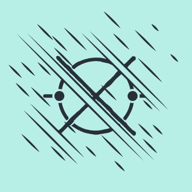 Siyah Elektrik devre şeması simgesi yeşil arkaplanda izole edildi. Devre kartı. Arıza tarzı. Vektör İllüstrasyonu