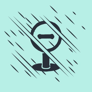 Yeşil arkaplanda Siyah Dur simgesi izole edildi. Trafik yönetmeliklerine göre dur işareti. Arıza tarzı. Vektör İllüstrasyonu