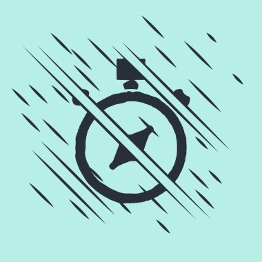 Yeşil arkaplanda siyah pusula simgesi izole edildi. Rüzgâr yön bulma sembolü. Rüzgar gül işareti. Arıza tarzı. Vektör İllüstrasyonu