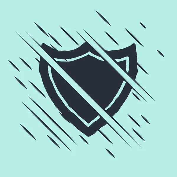 Ikona Black Shield Odizolowana Zielonym Tle Podpis Strażnika Bezpieczeństwo Ochrona — Wektor stockowy