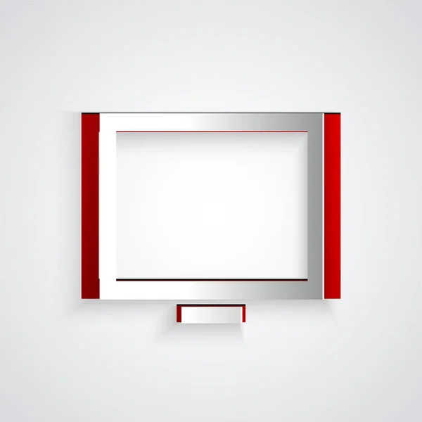 Découpe Papier Cadre Photo Sur Icône Table Isolé Sur Fond — Image vectorielle