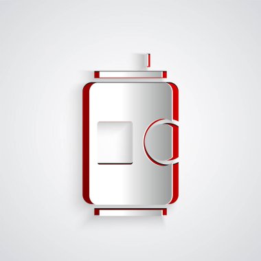 Kağıt kesme Bira gri arka plan üzerinde izole simgesi olabilir. Kağıt sanat tarzı. Vektör İllüstrasyonu