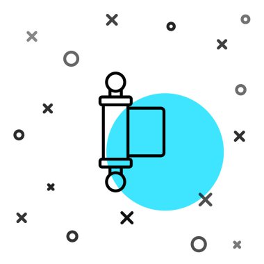 Siyah çizgi KHK, kağıt, parşömen, parşömen simgesi beyaz arkaplanda izole edilmiş. Çin parşömeni. Rastgele dinamik şekiller. Vektör İllüstrasyonu