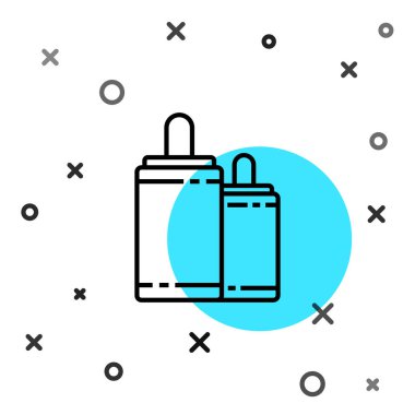 Beyaz arkaplanda siyah çizgi Firework simgesi izole edildi. Eğlence partisi anlayışı. Patlayıcı havai fişek sembolü. Rastgele dinamik şekiller. Vektör İllüstrasyonu