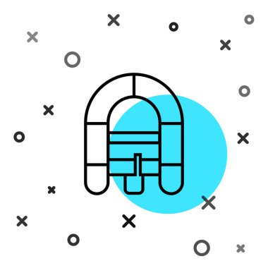 Rafting teknesi simgesi beyaz arka planda izole edildi. Şişme bot. Su sporları, ekstrem sporlar, tatil, tatil. Rastgele dinamik şekiller. Vektör İllüstrasyonu