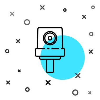 Siyah çizgi spreyi beyaz arkaplanda izole edilmiş başlık simgesini temizleyebilir. Rastgele dinamik şekiller. Vektör İllüstrasyonu