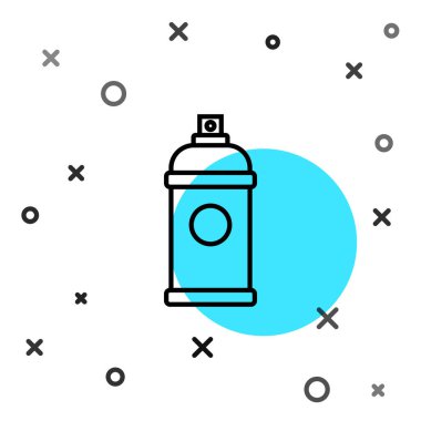 Beyaz arkaplanda siyah çizgi boyası ikonu izole edildi. Rastgele dinamik şekiller. Vektör İllüstrasyonu